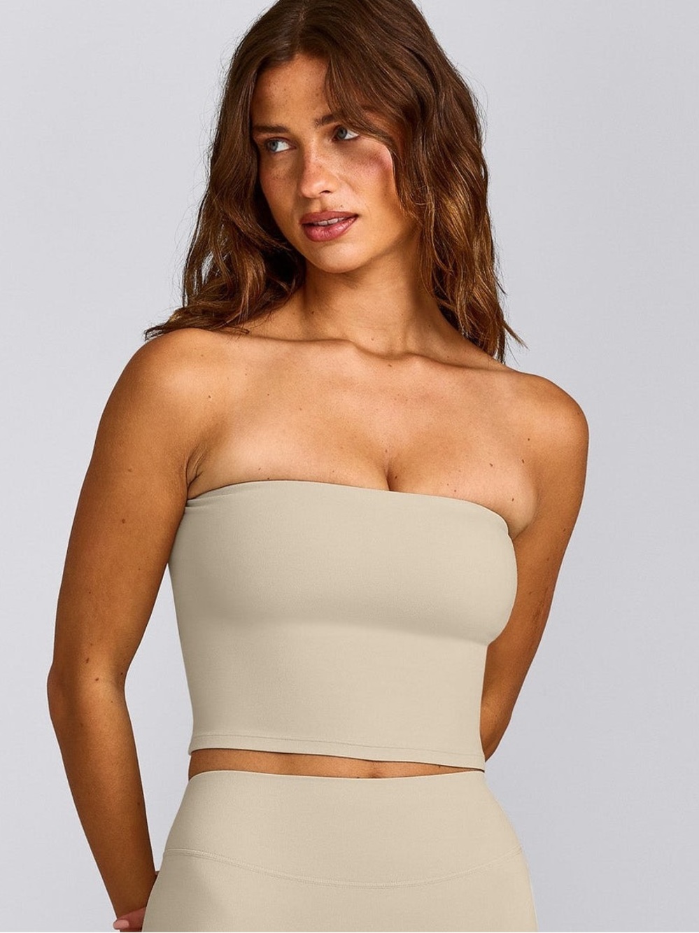 SoftMotion ™ Bandeau Mid Tank Top with Built in Bra Shelf